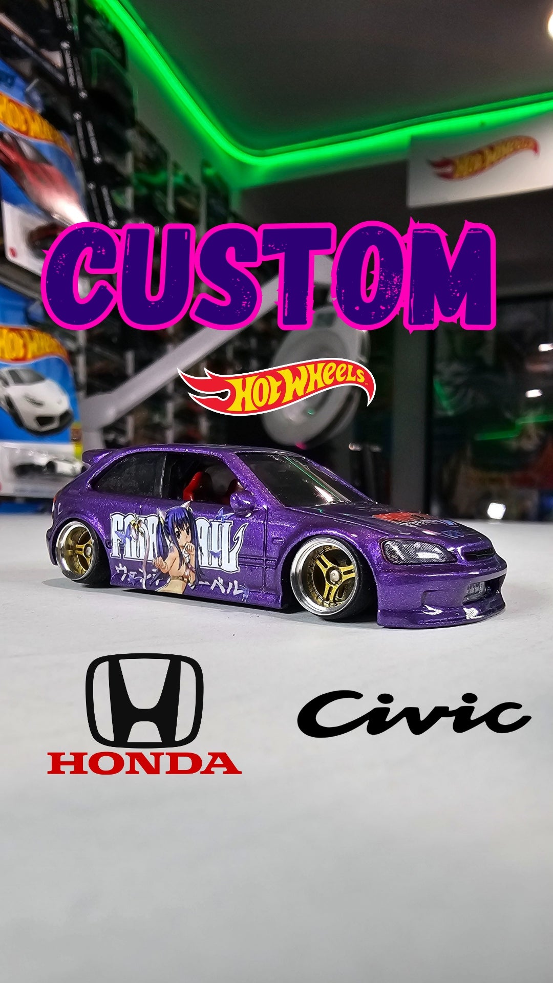 Custom Hotwheels Honda Civic Hatchback