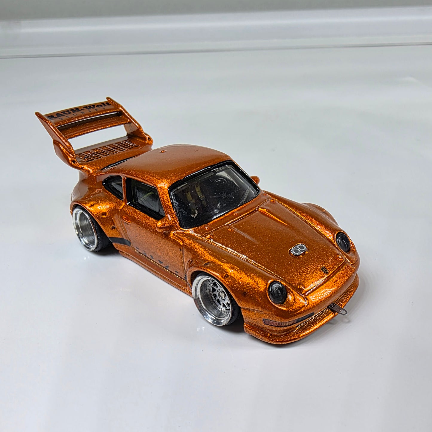Custom Hotwheels Porsche RWB  Orange Diecast Car 1:64