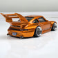Custom Hotwheels Porsche RWB  Orange Diecast Car 1:64